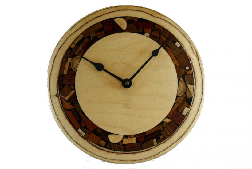 Modern Mosaic Clock- Mosaic Rimmed Clock-Wooden Wall Clock-Contemporary ...