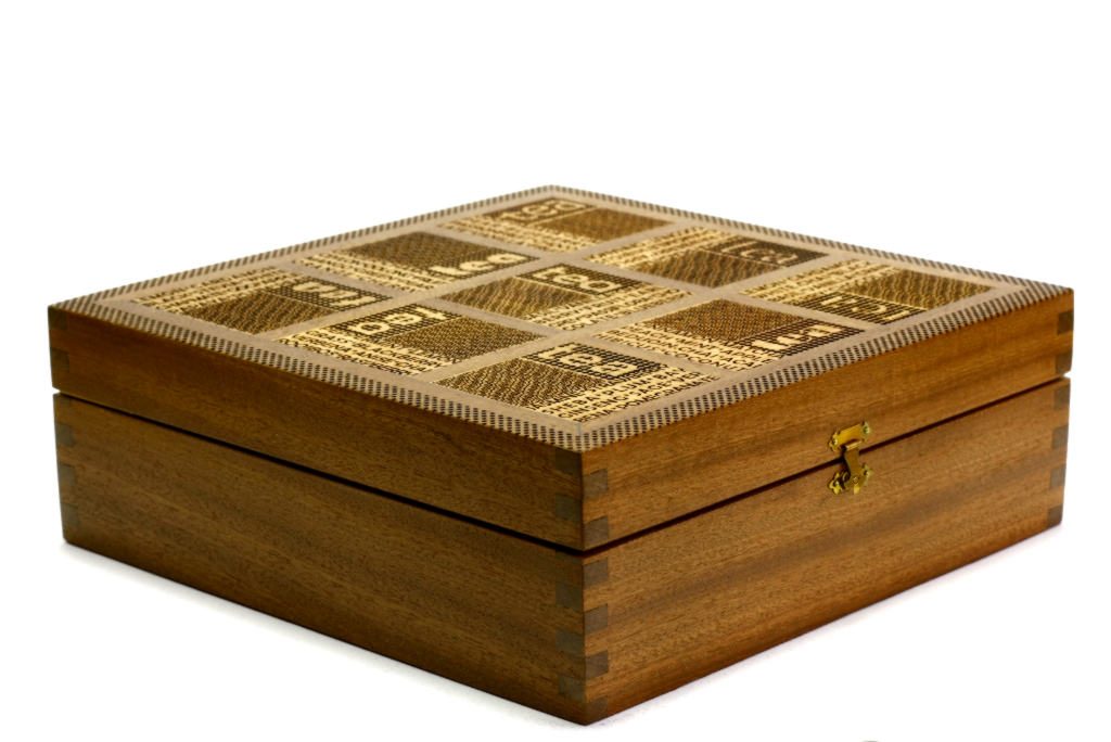 Etched Wood Tea Box-Solid Wood Tea Box-Designer Tea Box